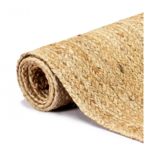 Alfombra rectangular fabricada en yute trenzado con un acabado color marrón natural Vida XL