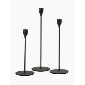 Candelabros Malte, 3 uds. NEGRO