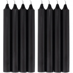 COM-FORT HOUSE- Vela de mesa Negra - Pack velas de 8 Unidades - Velas Decorativas Sin Perfume - Velas para tu Hogar