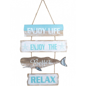 Cartel decoración láminas de madera "enjoy life"