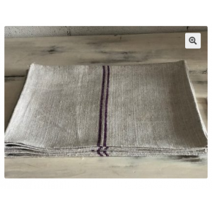 Individuales de Lino Antiguo Raya Morada