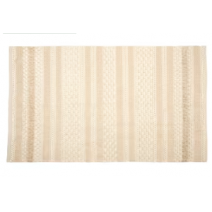 Alfombra tejida en algodón reciclado y lúrex de estilo étnico 140X200