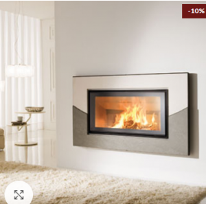 Moderna Smile, Cornisa de piedra serena y estonelita blanca ámbar, completada con un marco metálico para anclaje a pared,