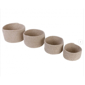 Set 4 cestas ALGODÓN beis