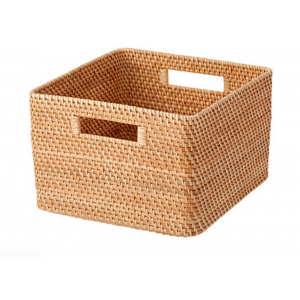 CESTA DE RATAN APILABLE / CUADRADA DIMENSIONES ANCHO 35 X FONDO 36 X ALTO 24CM