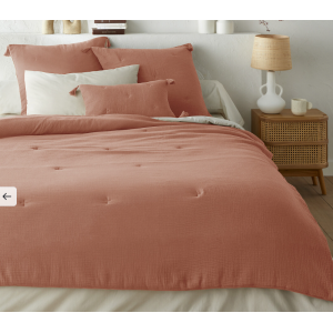 EDREDÓN ACOLCHADO DE GASA DE ALGODÓN, KUMLA. AZUL DE PRUSIA 90X190CM