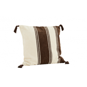 COJÍN RAYAS MARRÓN. 50X50 CM