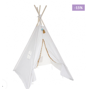 "CASITA TIPI BEIGE MEDIDAS: 120CM DE ANCHO X 160CM DE ALTO."