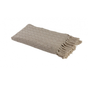 PLAID DE ALGODÓN EN BEIGE, 125 X 150 CM | COTTON