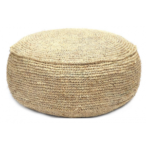 Puff Flores de rafia - Natural