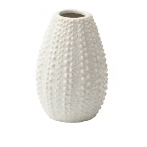 Jarrón decorativo de cerámica blanca h23