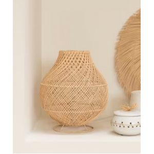 Lámpara de mimbre beige