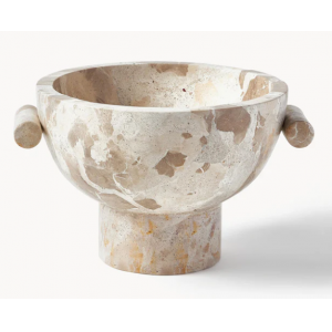 Bol decorativo de mármol Fossil