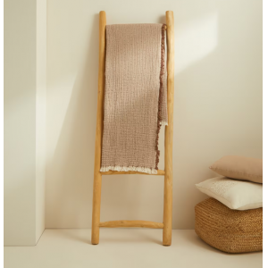 "MANTA DECORATIVA ALGODÓN MARRÓN