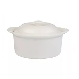 Sopera individual con tapa y asas porcelana Blanco Atlantic 12 cm. ROSENHAUS 01010350 (6 unidades)