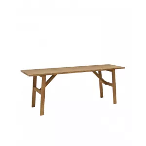 Banqueta de madera maciza en tono roble oscuro de 120x45cm