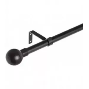 Barra Cortinas Extensible de Acero, Terminales en ABS 122-211cm (Negro)