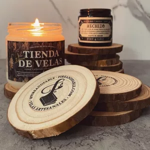 BASE DE MADERA PARA VELAS