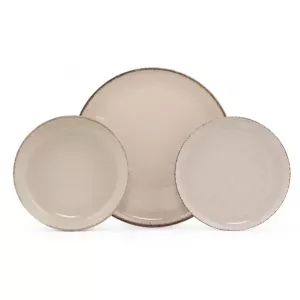 Servicio de vajilla de porcelana 18 piezas - Crema - SANCHA