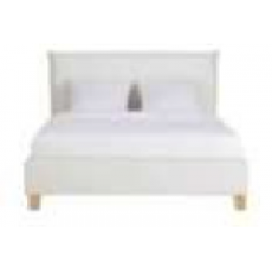 Cama-baúl de álamo blanca con somier de láminas 160x200