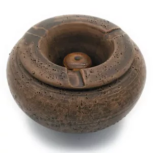 Cenicero de agua, de barro esmaltado rustico 13cm de ancho x 8cm de alto