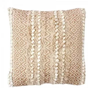 Cojín cuadrado bordado color beige