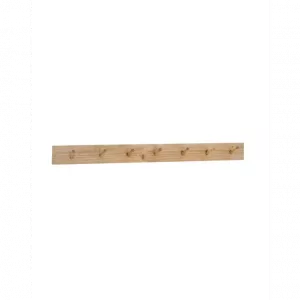 Colgador de pared de madera maciza en tono medio de 61x5cm