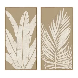 Canvas DELIA hojas textura 2 piezas 30x60 cm