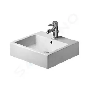 Duravit Vero - Lavabo 50x47 cm, con 1 orificio para grifería, blanco alpino 0454500000
