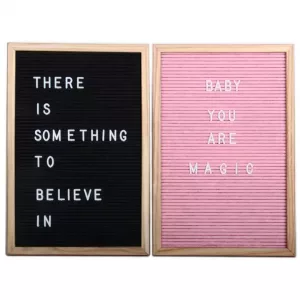 PIZARRA FIELTRO 45x30 ROSA Y NEGRO HF AL POR MAYOR