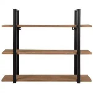 Estantería de metal y abeto