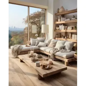 Mesa de Centro de Madera Maciza de Cedro Natural.