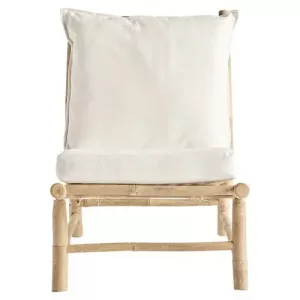 Silla de bambú al aire libre - Natural / Blanco - W55x87xh45/80cm