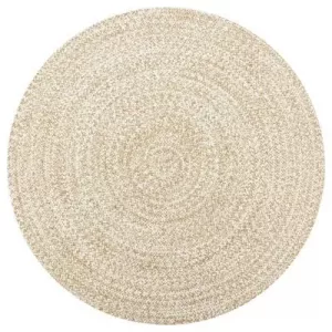 vidaXL Alfombra de yute tejida a mano blanco y natural 150 cm