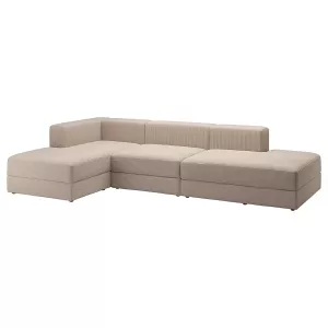 Sofá 3,5 con chaiselongue, Samsala beige grisáceo