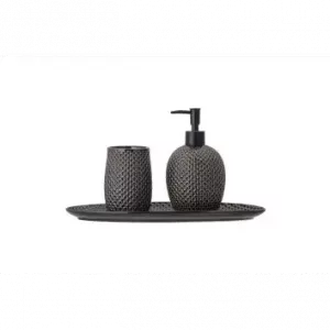 Juego de dispensador de jabón y vaso gris
