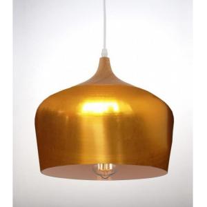 Lámpara colgante de metal pantalla dorada, CROCK