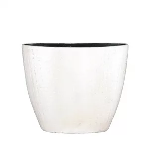 Maceta de forma ovalada hecha de cerámica de 40x47 cm blanco Floyd Viveros Murcia