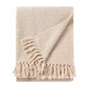 Manta de algodón beige 125x150
