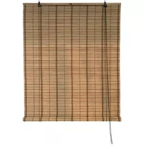 Persiana de bambú y mimbre de madera con polea y cuerda Colección Folk Garden Deluxe - 200xH300 cmNatural
