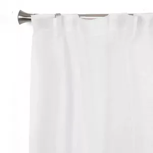 Visillo cinta frunce, trabillas Zoe liso blanco natural de 140x270cm