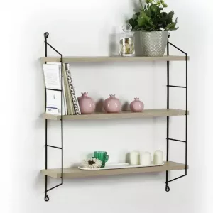 Librería de pared 3 estantes roble Neelix