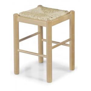 Taburete Monica barnizado natural asiento anea natural