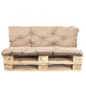 Conjunto Cojines de Palet, Asiento 120 x 50 y Respaldo 120 x 50 cm Beige, cojines de sofá / cojín para palet de interior / exterior, SETGARDEN