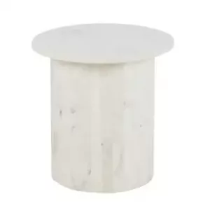 Mesa auxiliar de mármol blanco