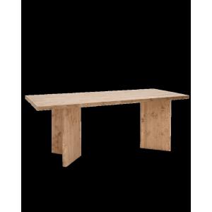 Mesa de comedor de madera maciza en tono roble oscuro de 160cm