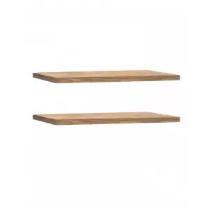 Pack 2 estanterías de madera maciza flotante acabado roble oscuro 120cm