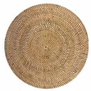 Pack de 4 manteles individuales redondos de ratán y posavasos 35cm