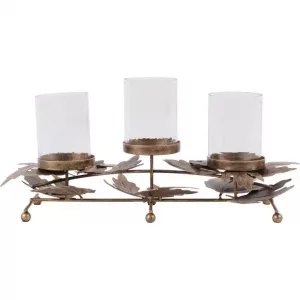 Portavelas triple Corrina Leaf