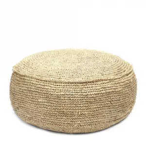 Puff Flores de rafia - Natural